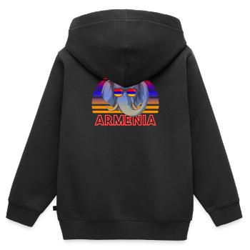 Armenien - Kinder Premium Organic Zip Hoodie - Schwarz - Hinten - AI Model Kid Male (0cm)