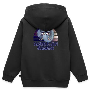 Amerikanisch-Samoa - Kinder Premium Organic Zip Hoodie - Schwarz - Hinten - AI Model Kid Male (0cm)