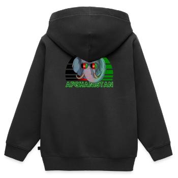 Afghanistan - Kinder Premium Organic Zip Hoodie - Schwarz - Hinten - AI Model Kid Male (0cm)