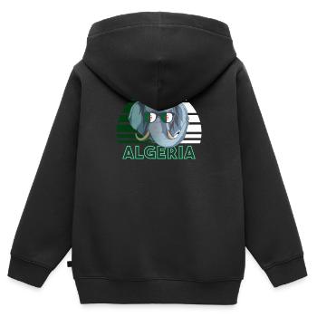Algerien - Kinder Premium Organic Zip Hoodie - Schwarz - Hinten - AI Model Kid Male (0cm)