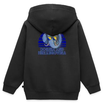 Bosnien und Herzegowina - Kinder Premium Organic Zip Hoodie - Schwarz - Hinten - AI Model Kid Male (0cm)