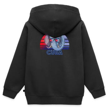Cuba - Sweat Premium à capuche zippé enfant bio - noir - Dos - AI Model Kid Male (0cm)