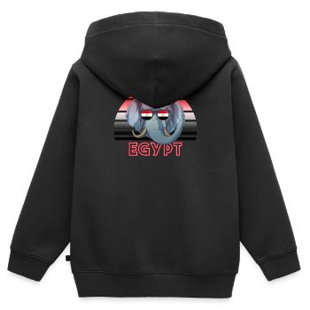 Ägypten - Kinder Premium Organic Zip Hoodie - Schwarz - Hinten - AI Model Kid Male (0cm)