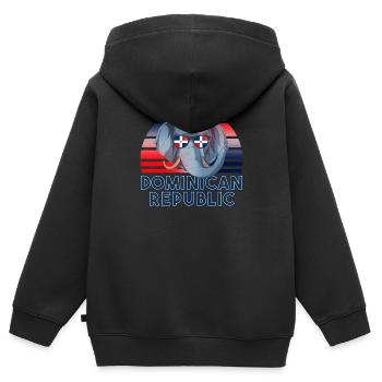Dominikanische Republik - Kinder Premium Organic Zip Hoodie - Schwarz - Hinten - AI Model Kid Male (0cm)