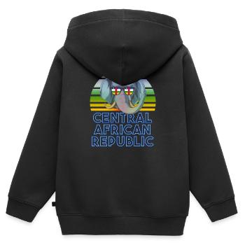Zentralafrikanische Republik - Kinder Premium Organic Zip Hoodie - Schwarz - Hinten - AI Model Kid Male (0cm)