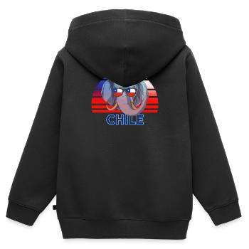 Chile - Kinder Premium Organic Zip Hoodie - Schwarz - Hinten - AI Model Kid Male (0cm)
