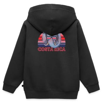 Costa Rica - Kinder Premium Organic Zip Hoodie - Schwarz - Hinten - AI Model Kid Male (0cm)