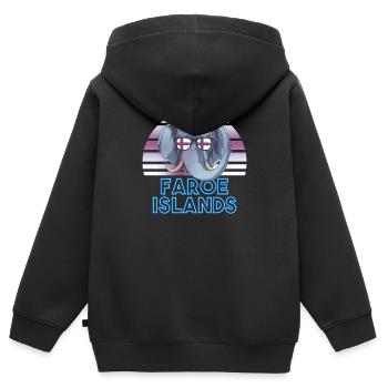 Färöer Inseln - Kinder Premium Organic Zip Hoodie - Schwarz - Hinten - AI Model Kid Male (0cm)
