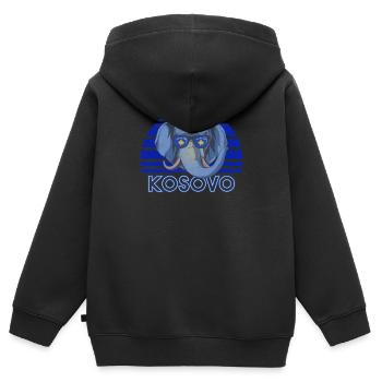 Kosovo - Kinder Premium Organic Zip Hoodie - Schwarz - Hinten - AI Model Kid Male (0cm)