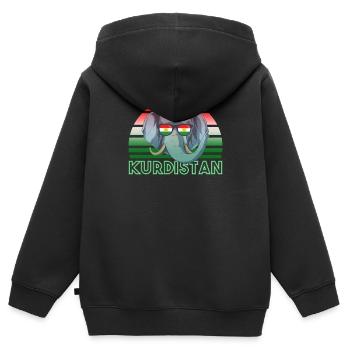 Kurdistan - Kinder Premium Organic Zip Hoodie - Schwarz - Hinten - AI Model Kid Male (0cm)