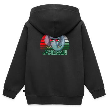 Jordan - Kids Premium Organic Zip-up Hoodie - black - Back - AI Model Kid Male (0cm)