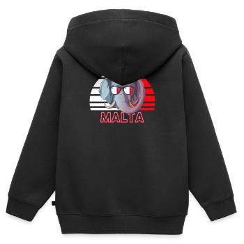 Malte - Sweat Premium à capuche zippé enfant bio - noir - Dos - AI Model Kid Male (0cm)