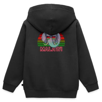 Malawi - Sweat Premium à capuche zippé enfant bio - noir - Dos - AI Model Kid Male (0cm)
