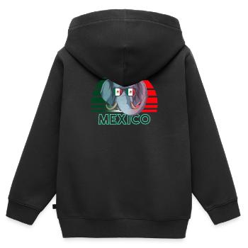 Mexiko - Kinder Premium Organic Zip Hoodie - Schwarz - Hinten - AI Model Kid Male (0cm)