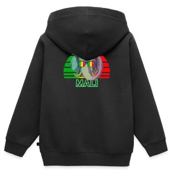 Mali - Kids Premium Organic Zip-up Hoodie - black - Back - AI Model Kid Male (0cm)