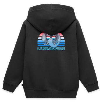 Luxemburg - Kinder Premium Organic Zip Hoodie - Schwarz - Hinten - AI Model Kid Male (0cm)