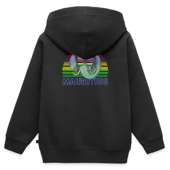 Mauritius - Kinder Premium Organic Zip Hoodie - Schwarz - Hinten - AI Model Kid Male (0cm)