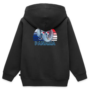 Panama - Sweat Premium à capuche zippé enfant bio - noir - Dos - AI Model Kid Male (0cm)