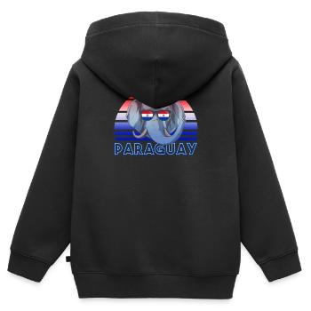 Paraguay - Sweat Premium à capuche zippé enfant bio - noir - Dos - AI Model Kid Male (0cm)