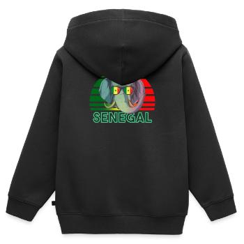 Sénégal - Sweat Premium à capuche zippé enfant bio - noir - Dos - AI Model Kid Male (0cm)