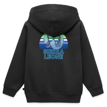 Sierra Leone - Kinder Premium Organic Zip Hoodie - Schwarz - Hinten - AI Model Kid Male (0cm)