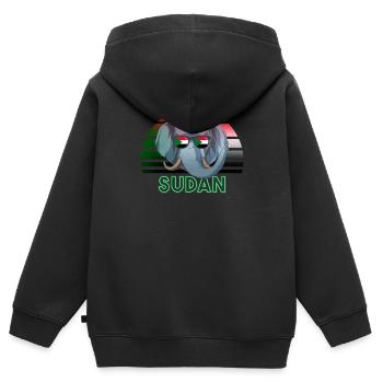Sudan - Kids Premium Organic Zip-up Hoodie - black - Back - AI Model Kid Male (0cm)