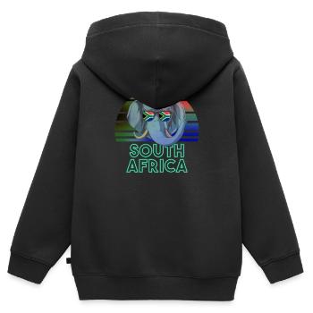 Südafrika - Kinder Premium Organic Zip Hoodie - Schwarz - Hinten - AI Model Kid Male (0cm)
