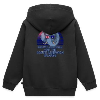 Südgeorgien und die südlichen Sandwichinseln - Kinder Premium Organic Zip Hoodie - Schwarz - Hinten - AI Model Kid Male (0cm)