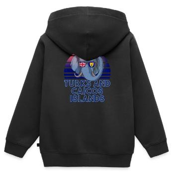 Turks und Caicosinseln - Kinder Premium Organic Zip Hoodie - Schwarz - Hinten - AI Model Kid Male (0cm)
