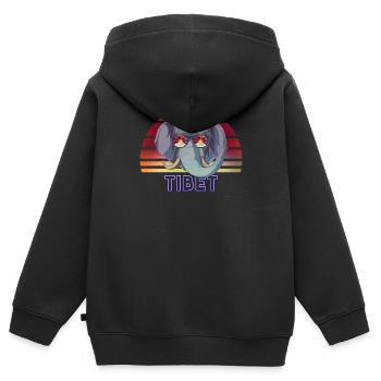 Tibet - Kinder Premium Organic Zip Hoodie - Schwarz - Hinten - AI Model Kid Male (0cm)