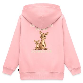 Ich werde eine große Schwester Känguru - Kinder Premium Organic Zip Hoodie - Rosa - Hinten - AI Model Kid Female (0cm)