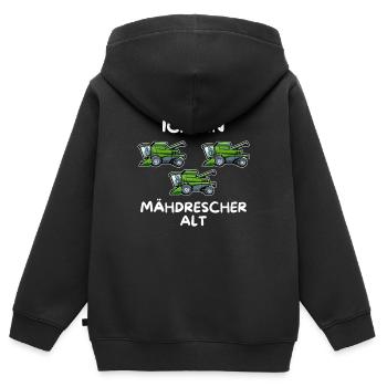 Ich bin 3 Mähdrescher alt 3. Geburtstag - Kinder Premium Organic Zip Hoodie - Schwarz - Hinten - AI Model Kid Male (0cm)