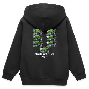 Ich bin 7 Mähdrescher alt 7. Geburtstag - Kinder Premium Organic Zip Hoodie - Schwarz - Hinten - AI Model Kid Male (0cm)