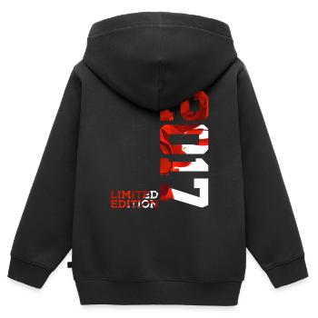 9E ANNIVERSAIRE ÉDITION LIMITÉE 2017 - Sweat Premium à capuche zippé enfant bio - noir - Dos - AI Model Kid Male (0cm)