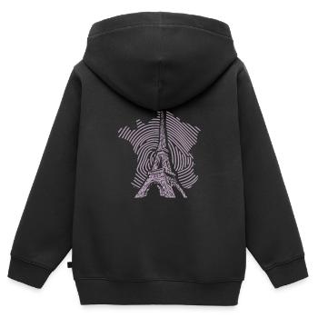Tour Eiffel Silhouette Minimaliste Paris - Sweat Premium à capuche zippé enfant bio - noir - Dos - AI Model Kid Male (0cm)