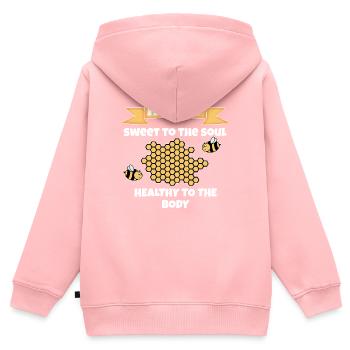 honig süß Geschenk für Imker Biene Wabe nektar - Kinder Premium Organic Zip Hoodie - Rosa - Hinten - AI Model Kid Female (0cm)