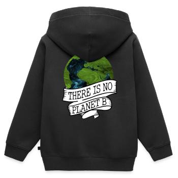 NO PLANET B - Sweat Premium à capuche zippé enfant bio - noir - Dos - AI Model Kid Male (0cm)