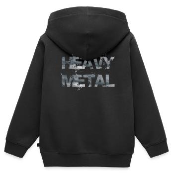 HEAVY MÉTAL - Sweat Premium à capuche zippé enfant bio - noir - Dos - AI Model Kid Male (0cm)