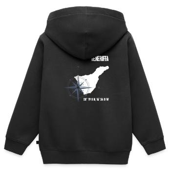 Teneriffa Atlantik Insel Koordinaten Karte Urlaub - Kinder Premium Organic Zip Hoodie - Schwarz - Hinten - AI Model Kid Male (0cm)