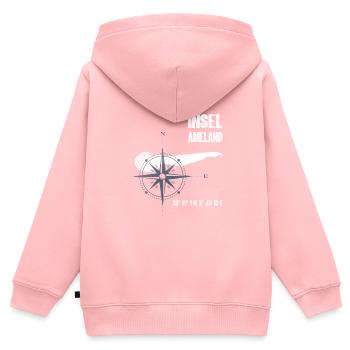 Ameland North Sea Island Coordinates Map Holiday - Kids Premium Organic Zip-up Hoodie - rose - Back - AI Model Kid Female (0cm)