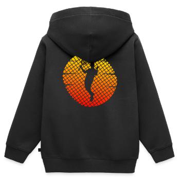 tennis tennismatch tennisplatz - Kinder Premium Organic Zip Hoodie - Schwarz - Hinten - AI Model Kid Male (0cm)