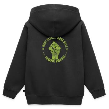 Plus de Noirs Plus de chiens Plus d’Irlandais - Sweat Premium à capuche zippé enfant bio - noir - Dos - AI Model Kid Male (0cm)