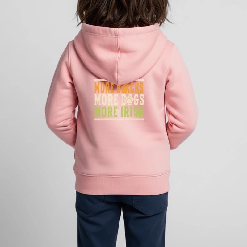 Plus de Noirs Plus de chiens Plus d’Irlandais Sweat Premium à capuche zippé enfant bio