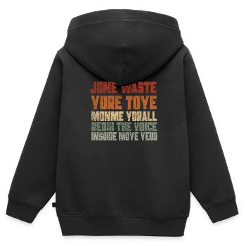 Jone Waste Yore Toye Monme Yorall RedIII The Voice - Kinder Premium Organic Zip Hoodie - Schwarz - Hinten - AI Model Kid Male (0cm)