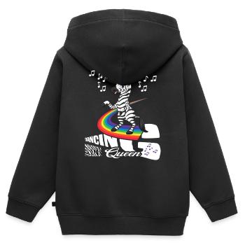Danser Zèbre Danser Danser Arc-en-ciel « danser » - Sweat Premium à capuche zippé enfant bio - noir - Dos - AI Model Kid Male (0cm)