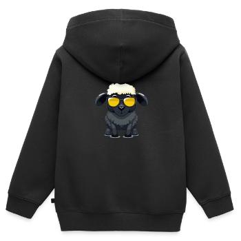 Black Schaaf Trend - Élégant et unique - Sweat Premium à capuche zippé enfant bio - noir - Dos - AI Model Kid Male (0cm)