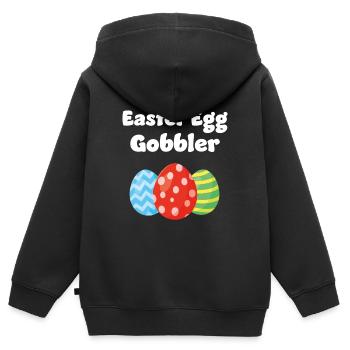 Ostereier-Gobbler - Kinder Premium Organic Zip Hoodie - Schwarz - Hinten - AI Model Kid Male (0cm)