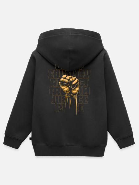 Einheit - Kinder Premium Organic Zip Hoodie - Schwarz