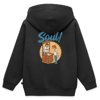 Sell your soul teufel retro vintage ironie ritual - Kinder Premium Organic Zip Hoodie - Schwarz - Hinten - AI Model Kid Male (0cm)