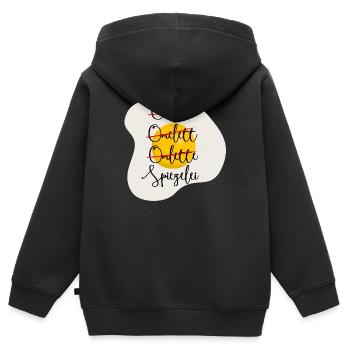 Omelette - Spiegelei - Kinder Premium Organic Zip Hoodie - Schwarz - Hinten - AI Model Kid Male (0cm)